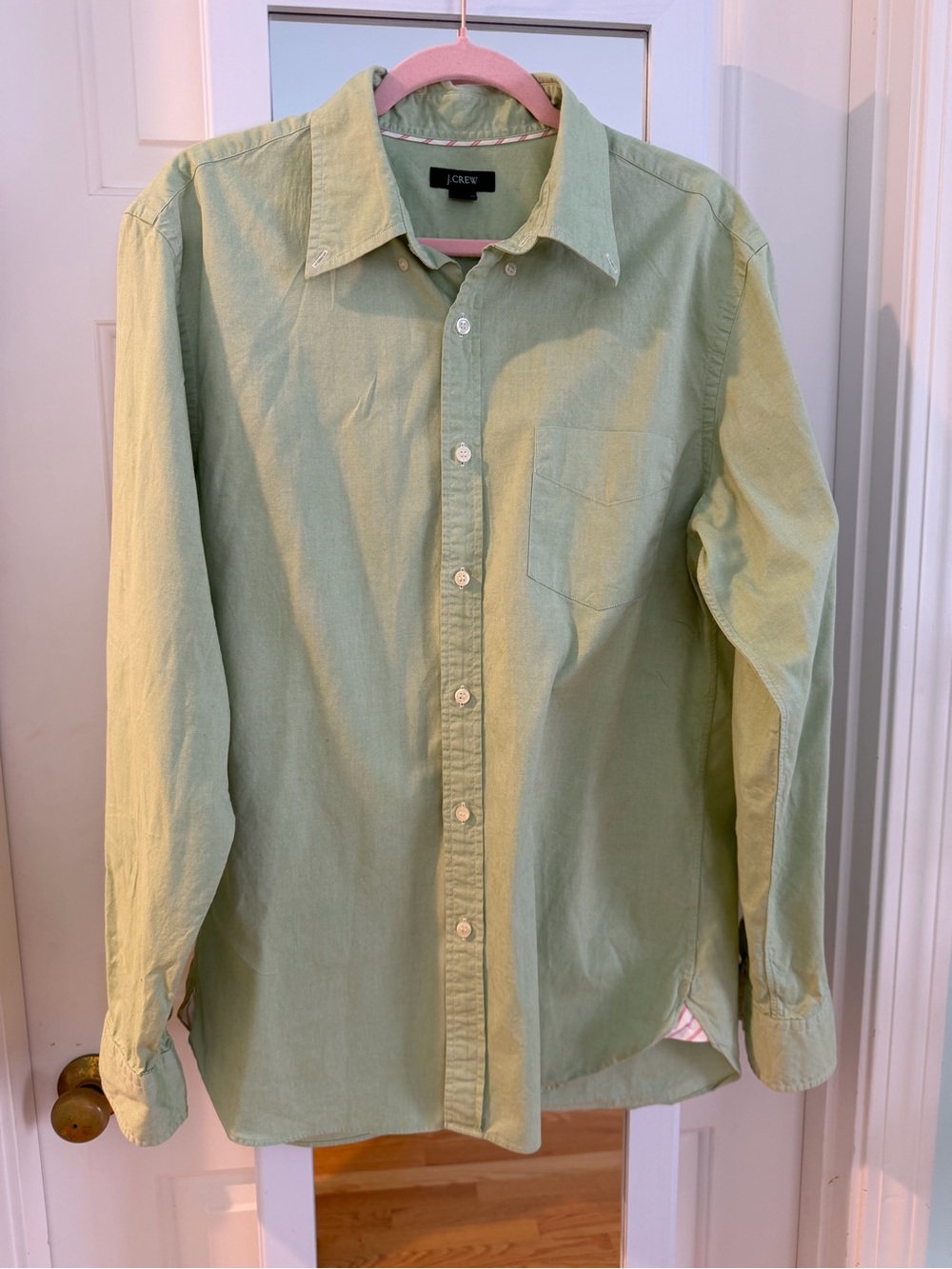 J. Crew Light Green Men's Button-Down Shirt